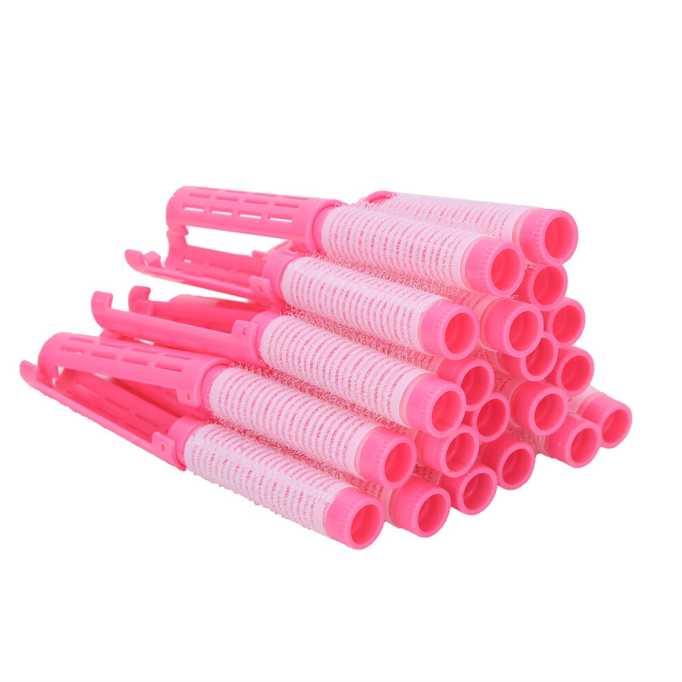 Pink Heatless Hair Curlers Soft Foam Hair Perm Rods For Overnight Curls Salon Styling Set