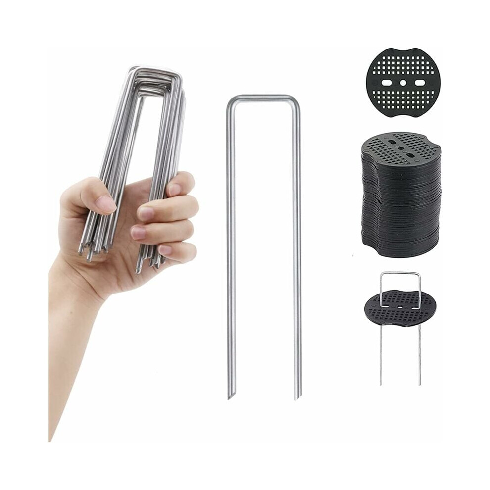 Landscape Staples, Garden Stakes Heavy Duty U Shape Adjustable Anti-Rust Galvanized Steel Sharp Ends For Artificial Grass Pipe Fixing Fencing Multi 9448196976111