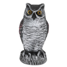 Owl Decoy to Scare Birds Away, Plastic Owls to Scare Birds Away with Reflective Eyes and Detailed Plastic Body, Lifelike Bird Repellent Garden