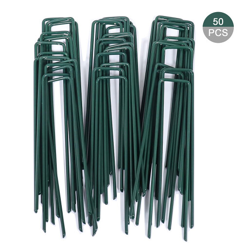 Versatile Garden Stakes, Galvanized Metal Landscape Staples, Sharp Ends For Quick Insertion, U-Type Design For Enhanced Support, Ideal For Weed 1