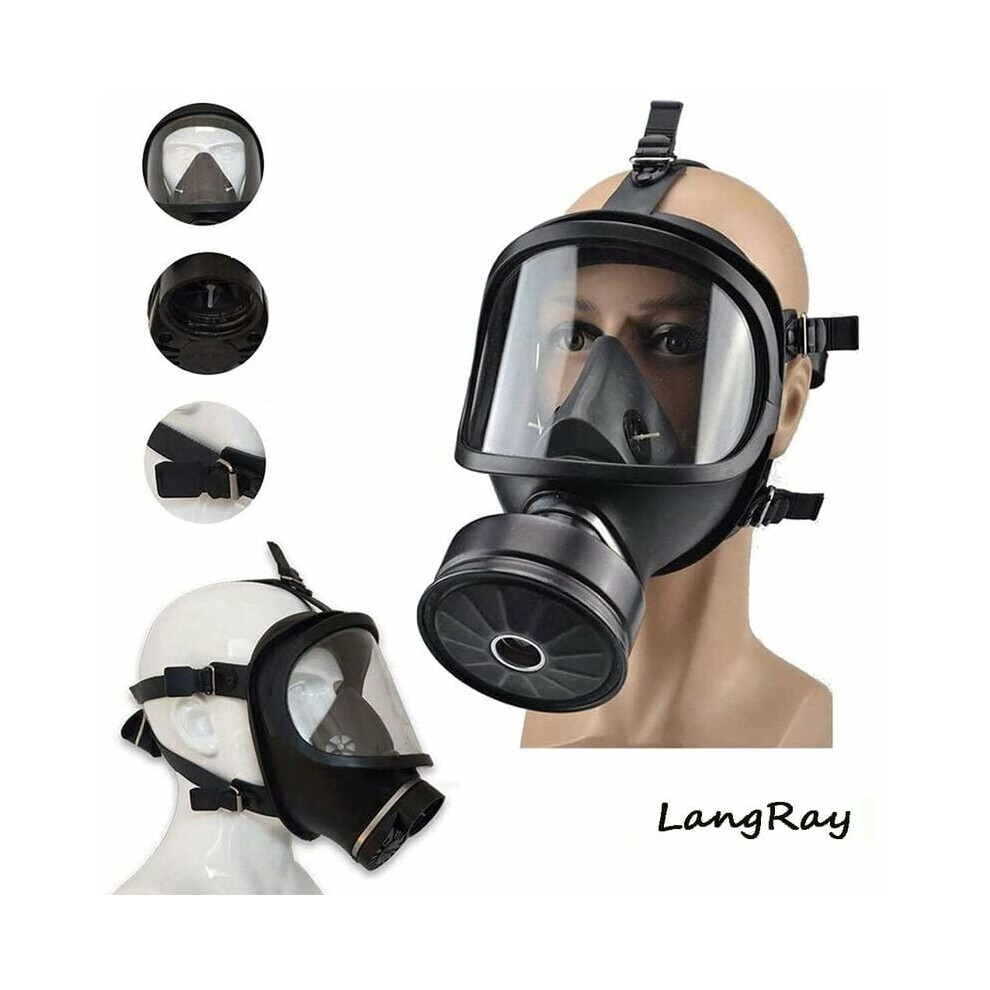 Full Face Respirator Mask, Speaking Diaphragm Broad Vision For Clear Communication And Visibility (Black) 9433291273340