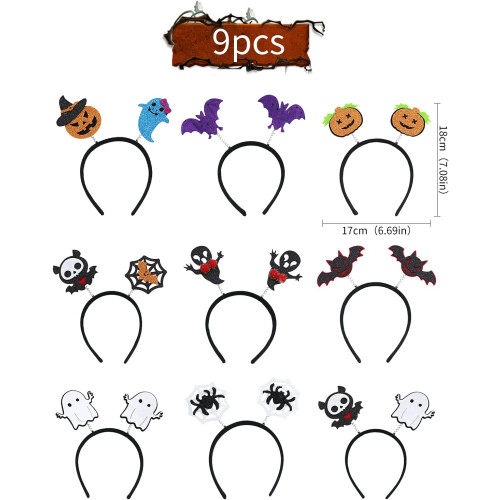 Universal Headshirt για πάρτι Halloween με θέμα αράχνες και σκελετούς, στεφάνι μαλλιών από 1