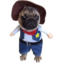 Affascinante costume per animali domestici, grazioso costume per animali domestici con uniforme da cowboy del West, taglia regolabile, adatto a gatti