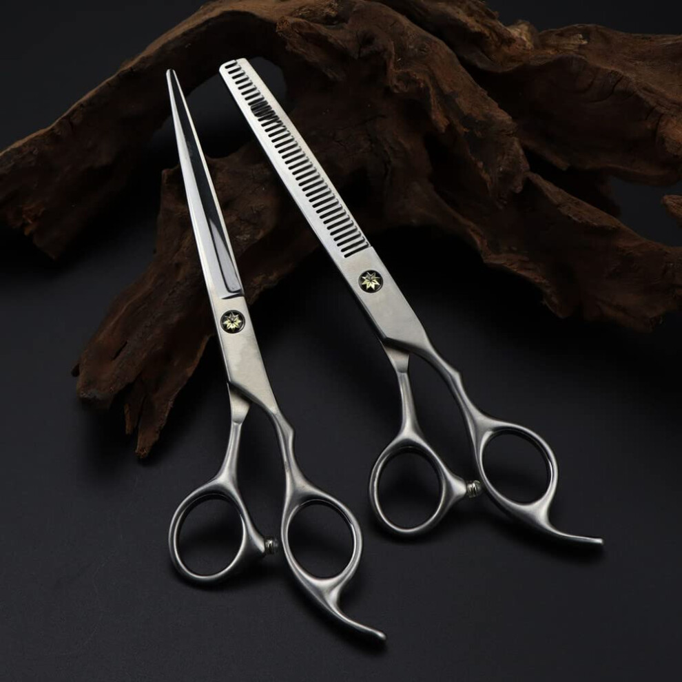 Professional Hair Cutting Scissors Set 6.5 Inch 440C Japanese Steel Ultra Sharp Ergonomic Grip