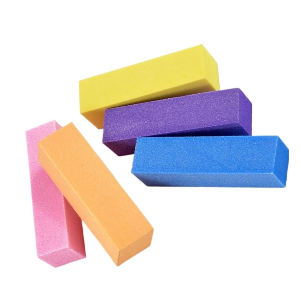 Nail File Set with Sponge Buffers, Gentle MultiFunction Filing for Salon and Home, 5pcs Colorful