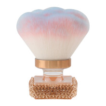 Gold Makeup Brush and Nail Dusting Brush with Soft Bristles for Contour and Beauty Use