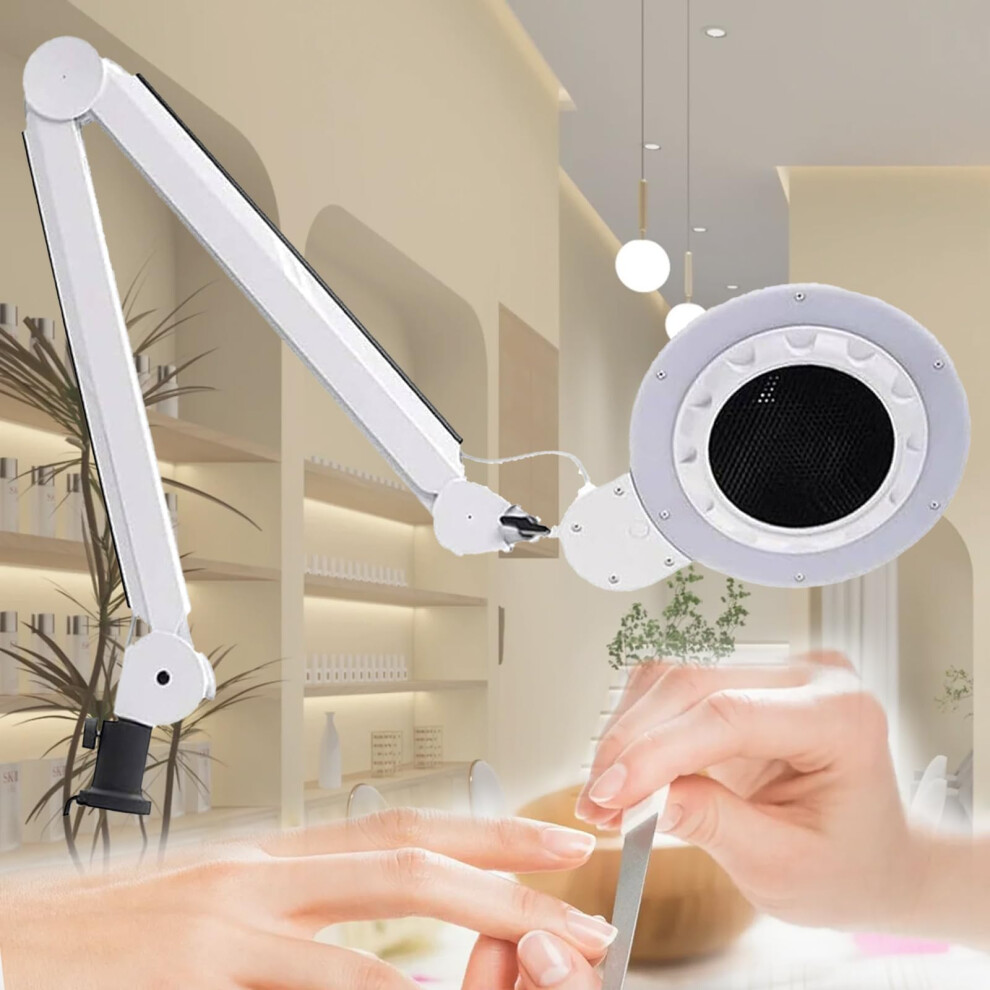 80W Nail Dust Collector With Tricolor Led Light, Powerful Suction, Low Noise For Salon Manicure Pedicure 9094768520727