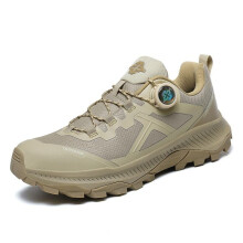 Hiking Shoes with Thick Rubber Outsole and Quick Lace Dial for Men Outdoor Trekking Brown UK 6.5
