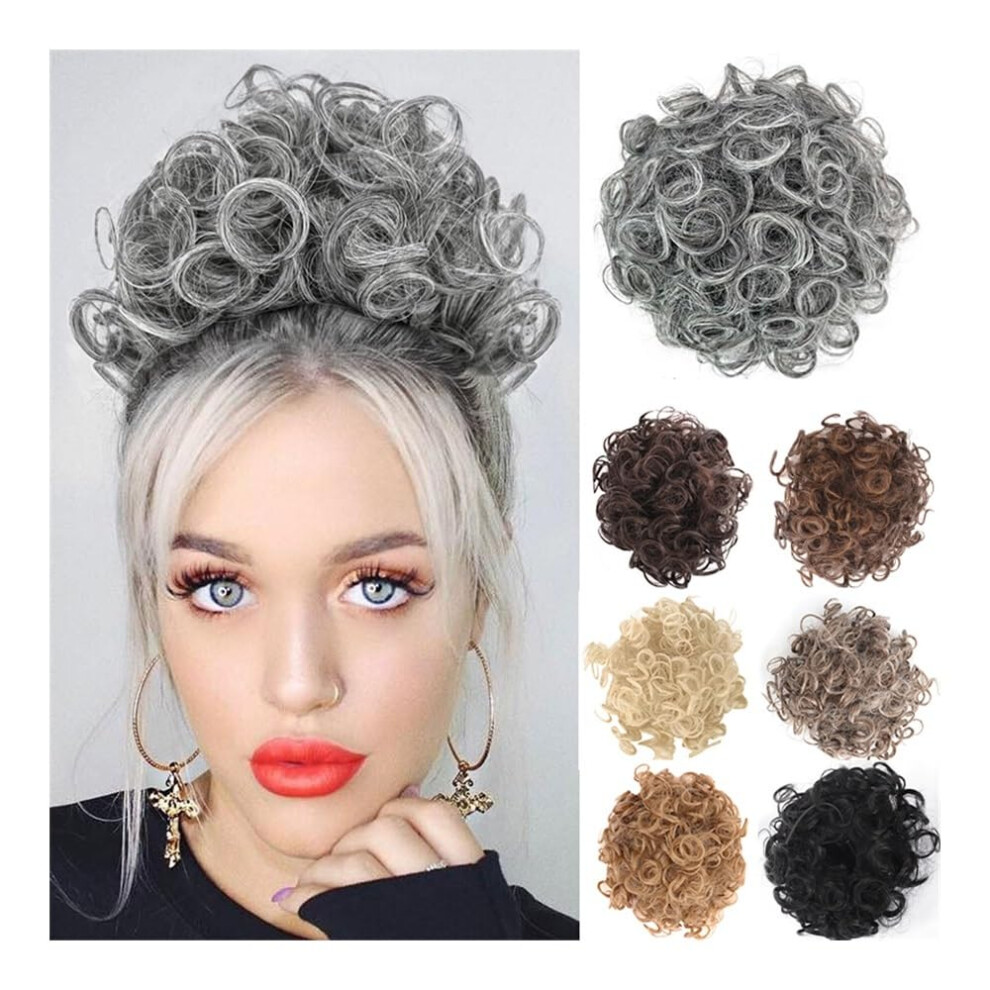 Unisex Brown Messy Bun Hair Extension 10 Inch Chignon Clipin For Women With Instant Volume Boost