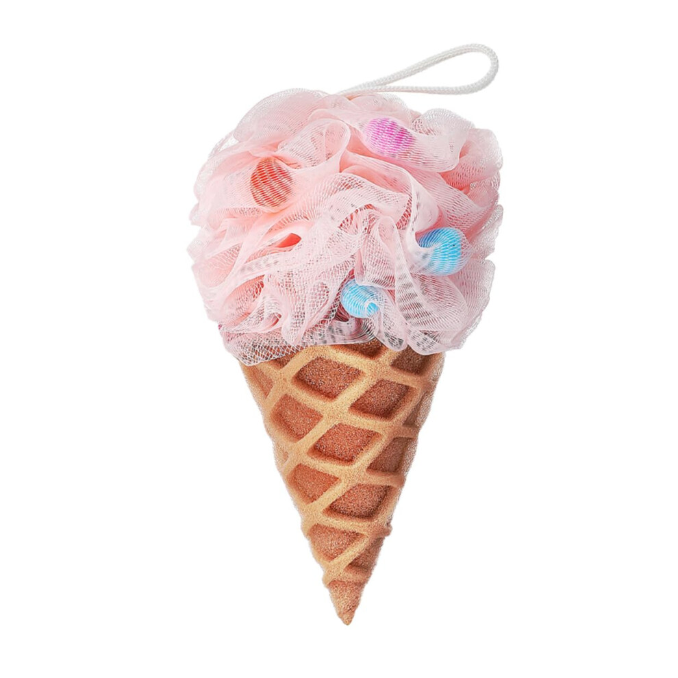 Cream Ice Cone Bath Sponge Shower Loofah For Gentle Exfoliation And Rich Lather Foam