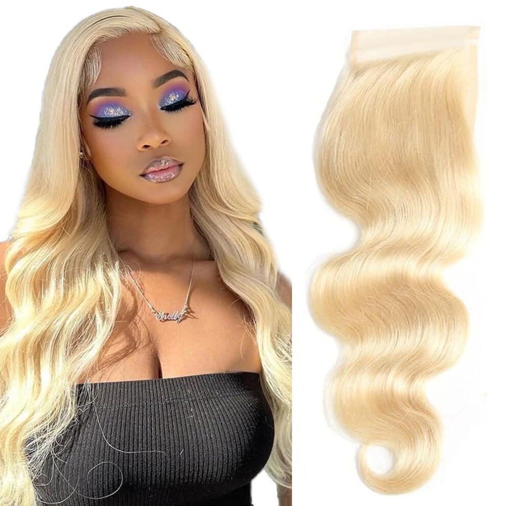 613 Blonde 4x4 HD Transparent Lace Closure Brazilian Virgin Hair Pre Plucked Body Wave