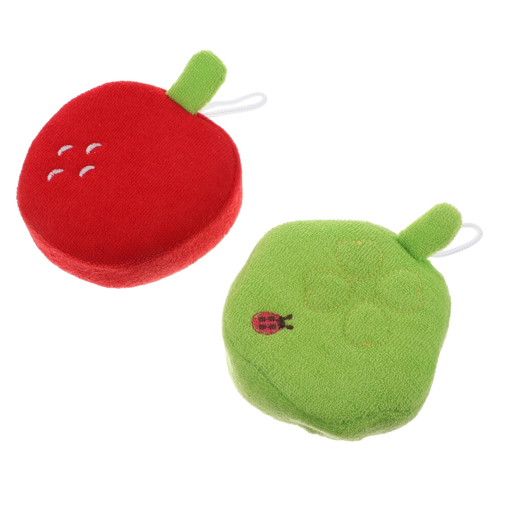 2pcs Cartoon Bath Sponge for Kids Fruit Shape Shower Scrubber Gentle Exfoliating Body Cleaning
