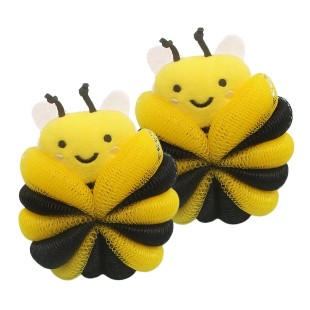 2pcs Cartoon Bath Sponge for Kids, Soft Loofah Shower Ball with Gentle Exfoliation and Rich Bubbles
