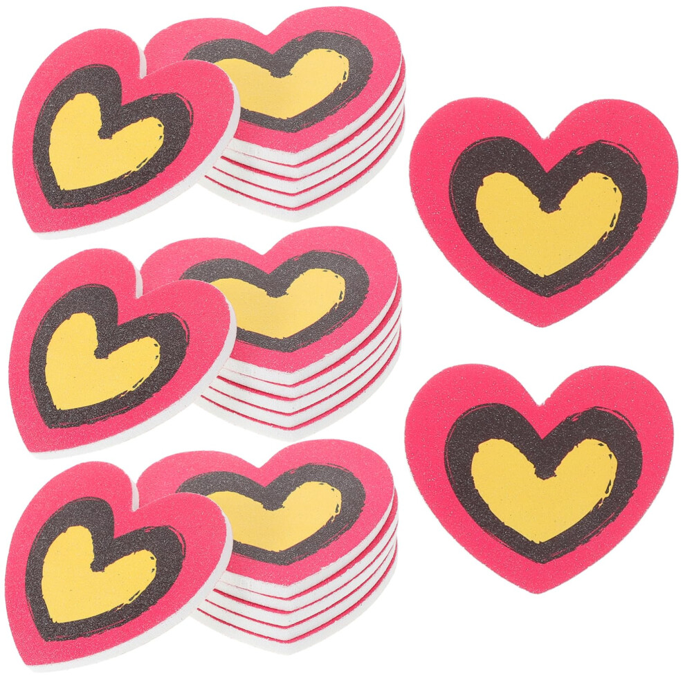 20pcs Heart Shaped Nail File Blocks for Fast Nail Shaping and Professional Manicure Buffers