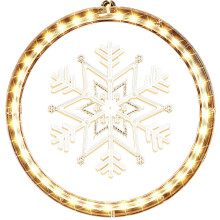 Christmas Window Decorations, 24Cm Snowflake Icicle Battery Operated Waterproof Warm White Lighting for Indoor Outdoor Decor, Easy to Install Hanging