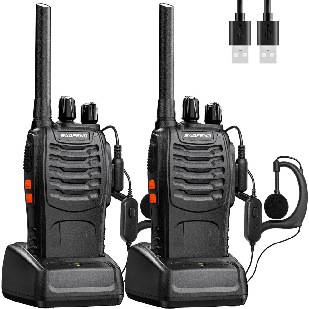 Rechargeable Long Range Two Way Radios, 16 Channels Handheld Uhf Communication Devices With Noise Reduction And Loud Audio, Built-In Voice Prompt Led 9433291431733
