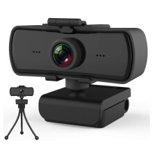Ceamara Gréasáin Ultra HD le Fócas Uathoibríoch agus Cealú Torainn, Taifeach 2K QHD, Solas Fáinne Inchoigeartaithe, Clúdach