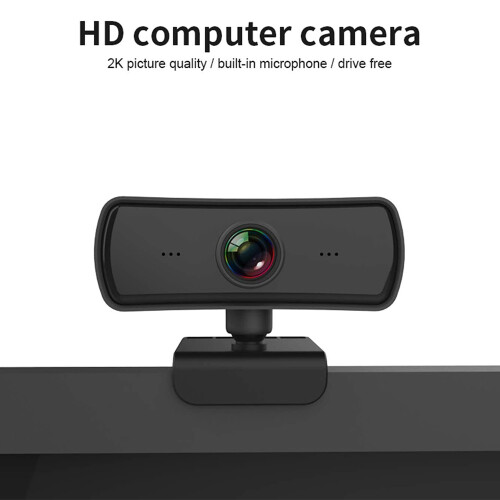 Κάμερα web Ultra HD με αυτόματη εστίαση και ακύρωση θορύβου, ανάλυση 2K QHD, ρυθμιζόμενο 2