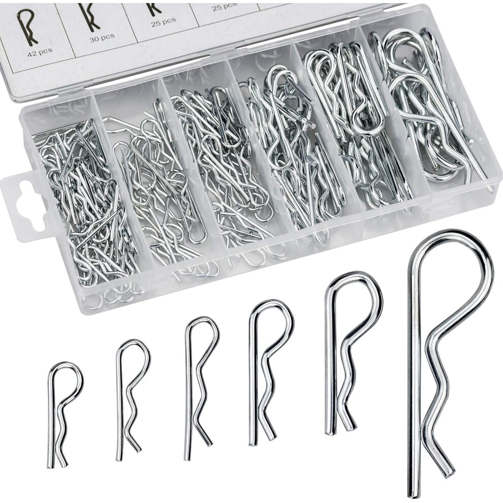 Robust Hairpin Design, Cost Effective Assortment Kit Prevent Relative Rotation Heavy Duty Zinc Plated Cotter Pins For Multiple Applications 9423501058874