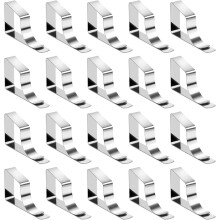 Presilhas ajustáveis para saia de mesa, ideais para casamentos e eventos. Suportes robustos em aço inoxidável para toalhas de mesa, com fixação