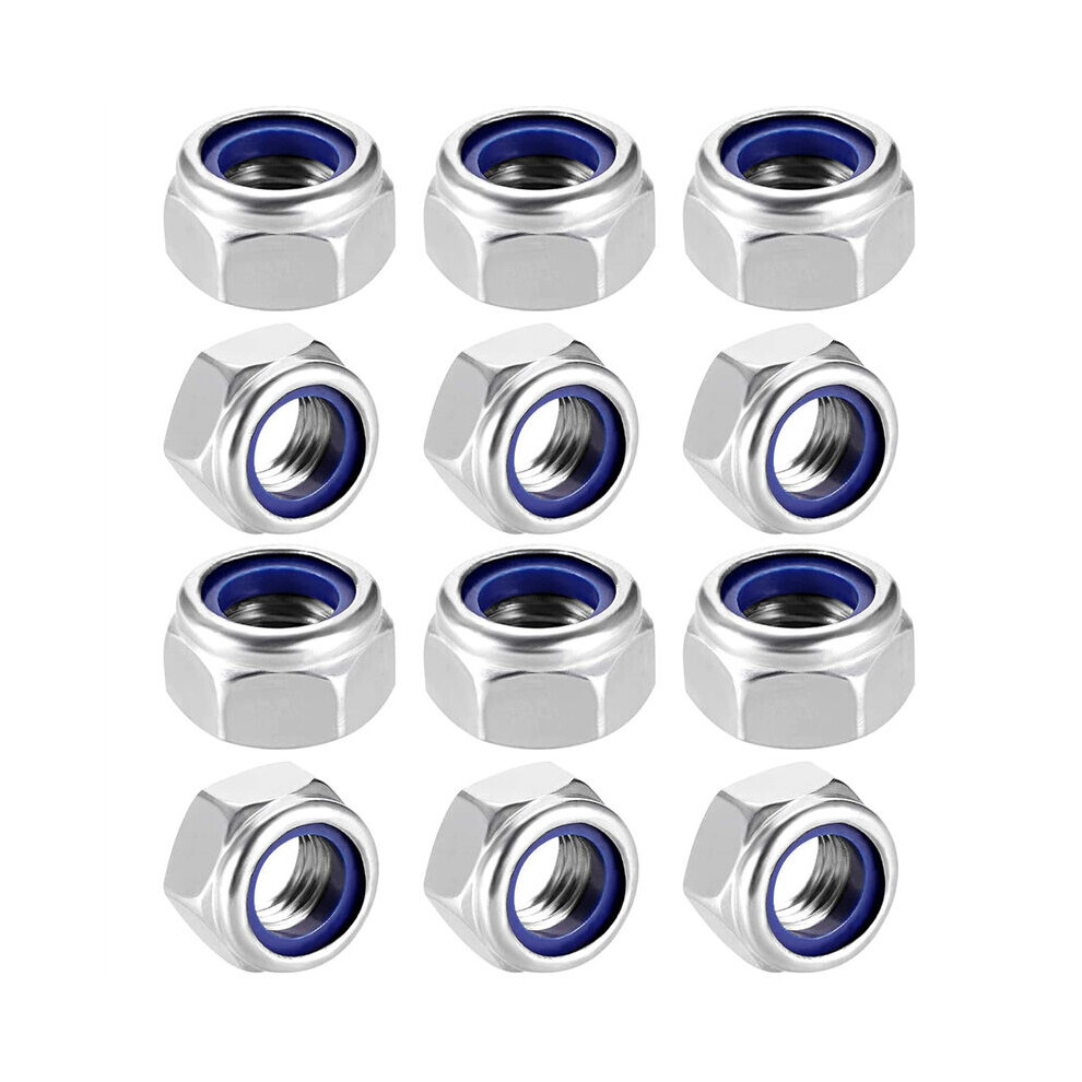 Lock Nuts With Nylon Insert, Self-Lock Nylon Inserted M8 Lock Nuts 304 Stainless Steel Hex Lock Nuts For Industrial Mechanical Applications, 9169997637888