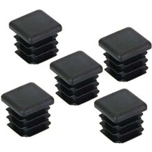 Bouchons de trous en plastique noir résistant aux chocs et à l'usure, diamètre 20 mm - Lot de 20 embouts carrés pour tubes, en matériau