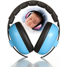 Cuffie antirumore per neonati, protezione per le orecchie del bambino con fascia regolabile, design morbido imbottito per neonati e bambini piccoli,