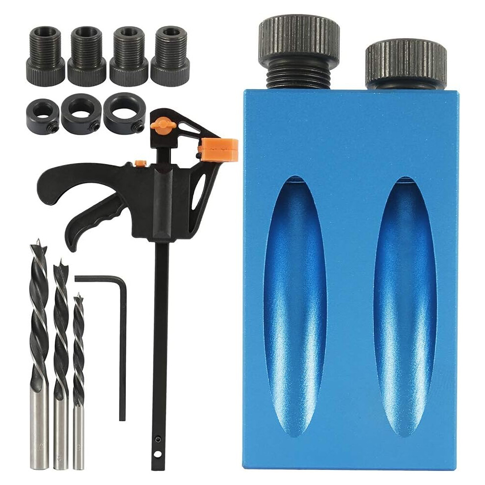 Precision Pocket Hole Jig Kit, Multi-Size Drive Adapter For Versatile Woodworking Projects, Easy-To-Use Angle Carpentry Locator 9169997638458
