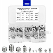 Cup-Point Set Screws Assortment Kit, Stainless Steel Hex Drive Grub Screws, Precision-Made For Electronics And Tap Water Fixes, Corrosion Resistance,