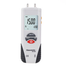 Digitale differentiële manometer voor HVAC-testen, digitale luchtdrukmeter met dubbele ingang, verlicht scherm en data-hold-functie, draagbaar