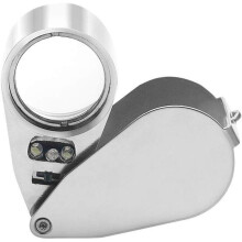 Loupe pliante avec loupe pour bijoux, loupe éclairée par LED avec grossissement 30X, double lumière LED brillante et verre optique.