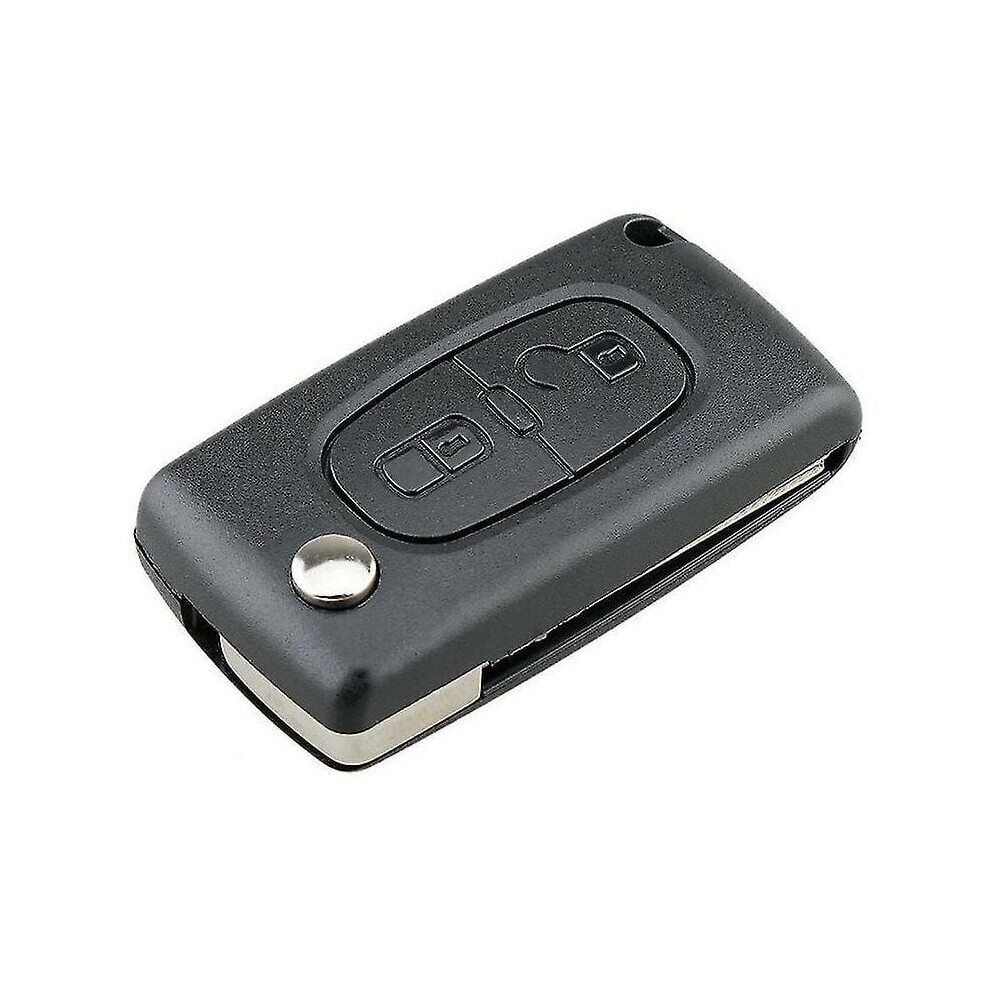 Keyless Entry Remote With Foldable Key Shell, Abs Plastic Material Protective Cover Shell Replacement For Citroen Peugeot Smart Key Fob 9433291282984