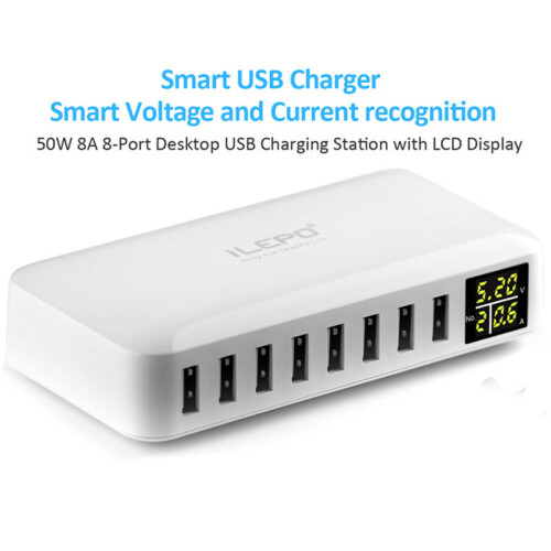 Διανομέας USB πολλαπλών θυρών με οθόνη LCD, έξυπνη τεχνολογία υπερταχείας φόρτισης 1