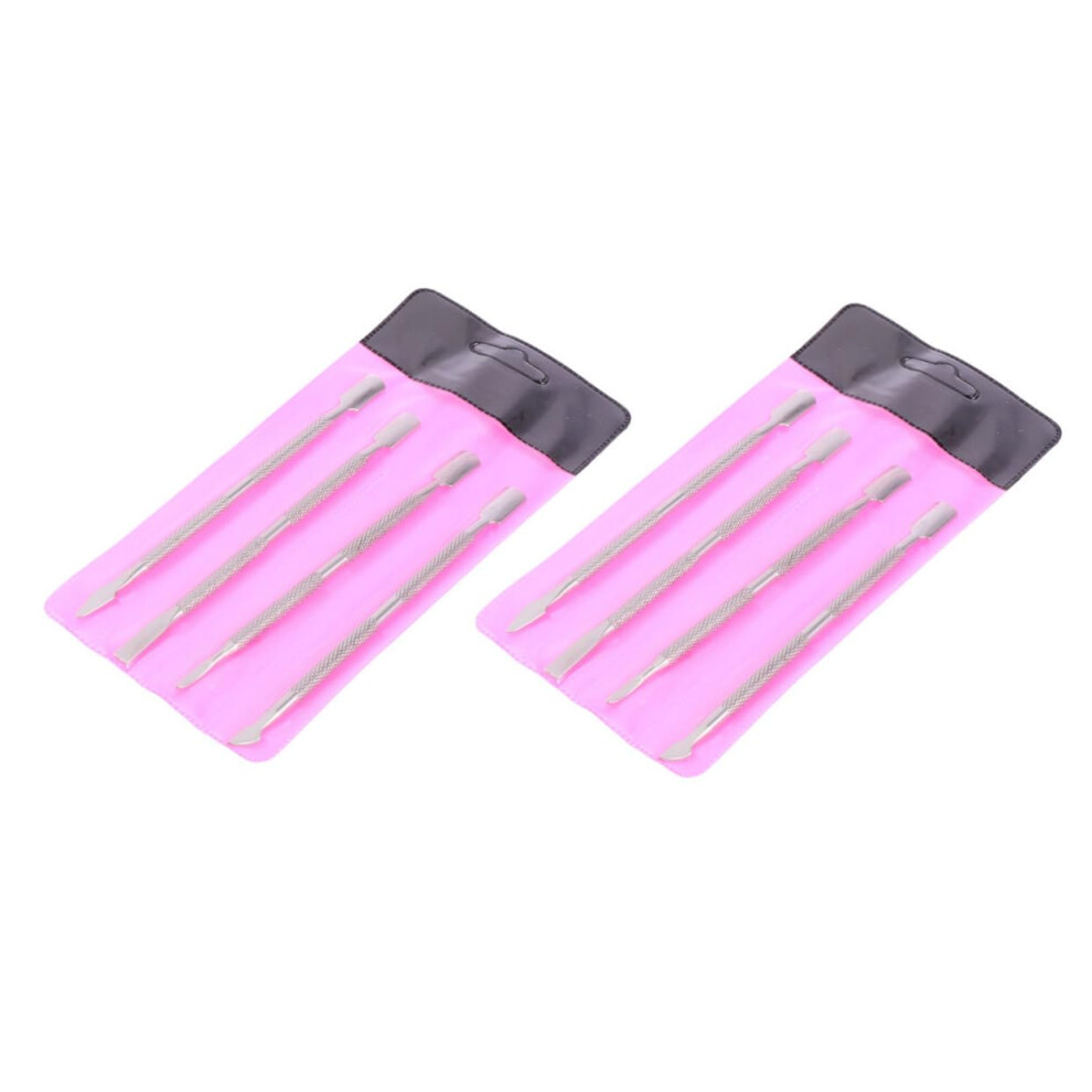 Professional Cuticle Remover and Pusher Set, 8pcs Manicure Pedicure Nail Tool Kit for Salon and Home