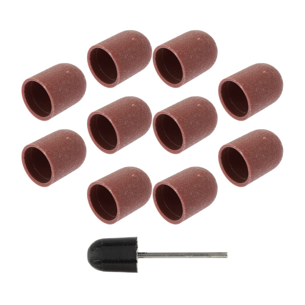 10pcs Nail Drill Bits and Replacement Sanding Caps for Effective Manicure Pedicure Nail Art