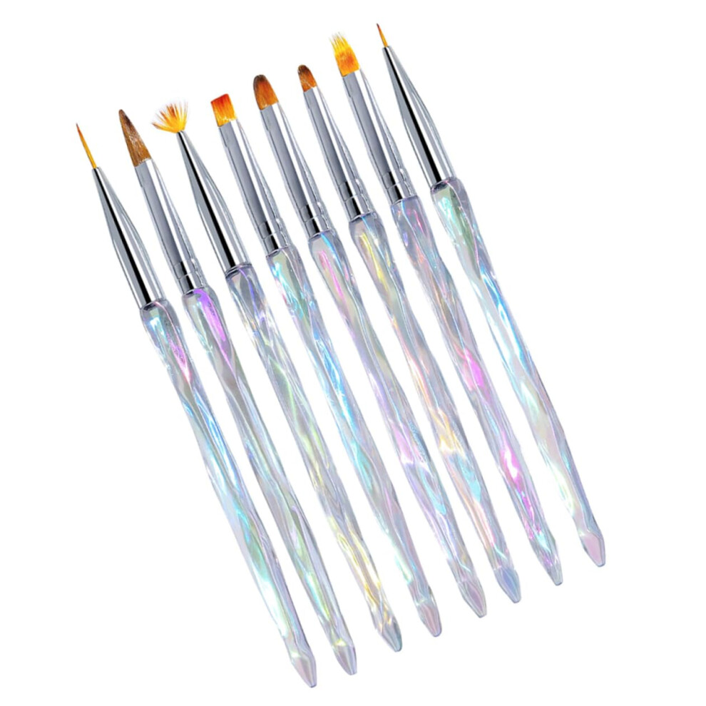 8pcs Professional Japanese Nail Art Brush Set for Manicure with Painting Pens and Dotting Tools