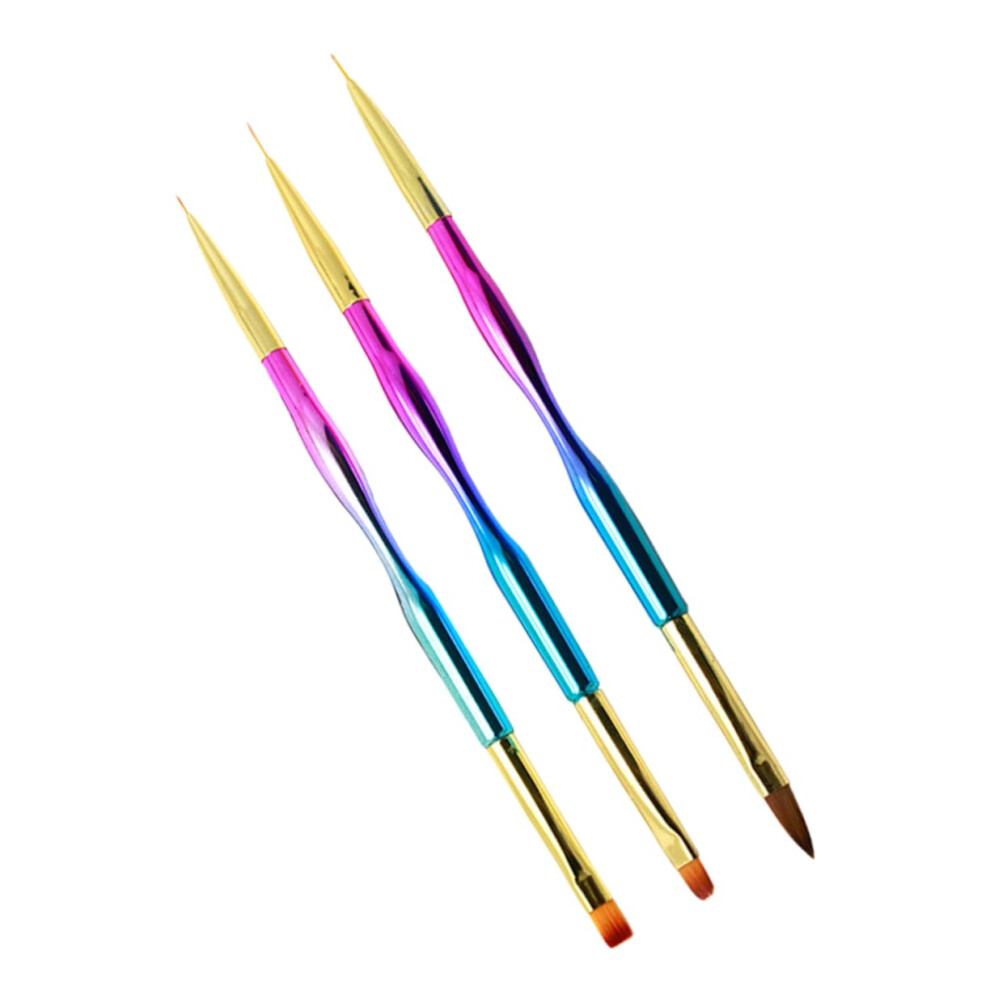 3pcs Professional Nail Art Brush Pen Set with Precision Liner Tip and Refillable Design
