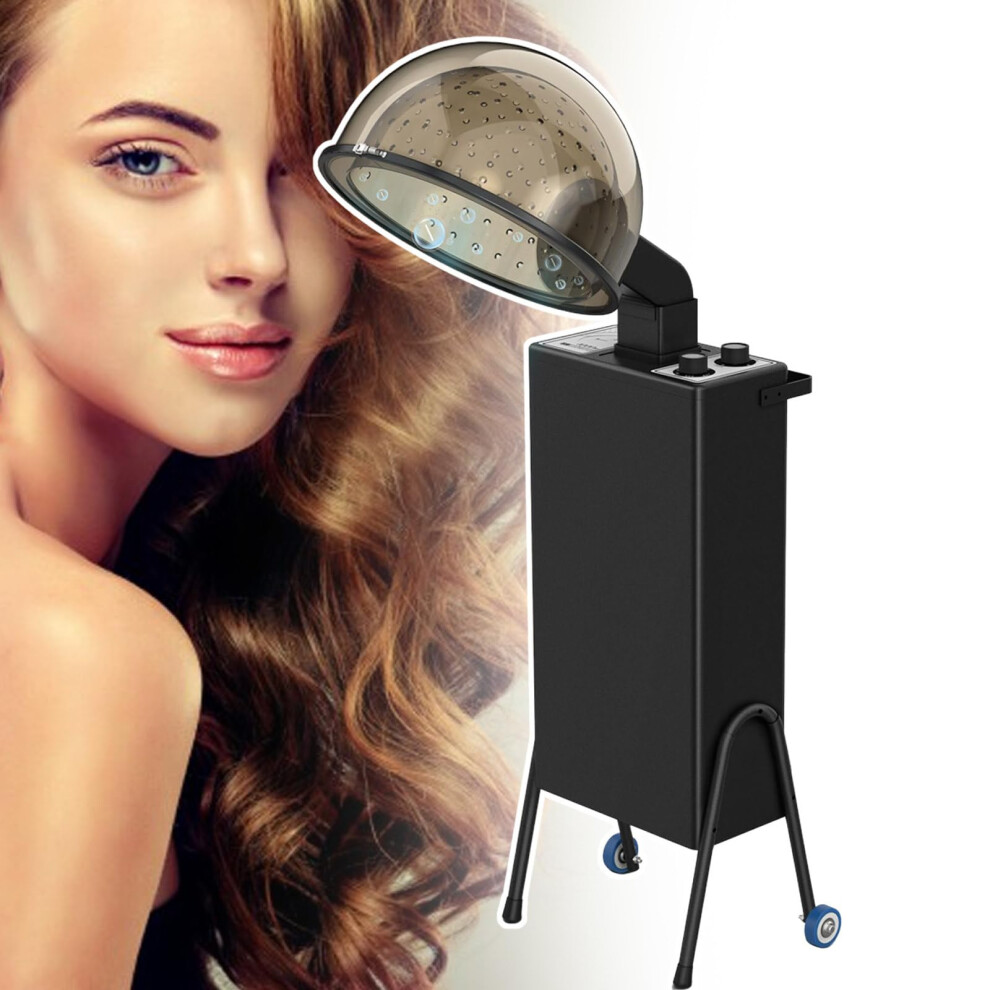 Professional Hooded Hair Dryer with Adjustable Height and Angle, 15 Inch Dome on Wheels