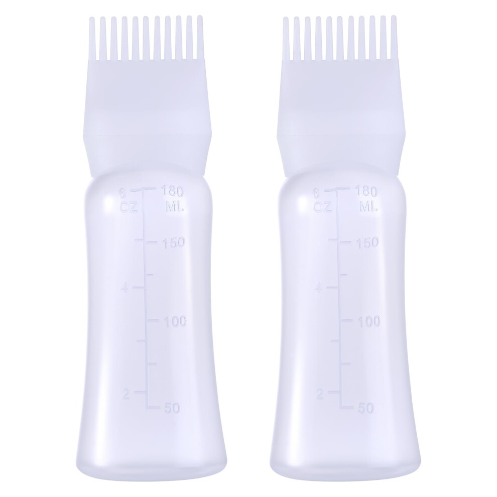 White Hair Dye Applicator Bottle With Comb Tip 6Oz For Precise Root Application And Even Hair Color