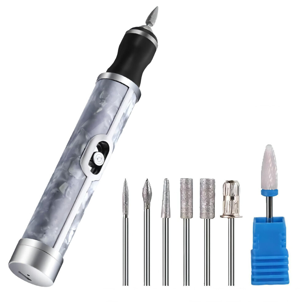 Electric Nail Grinder and Nail Drill Kit, Cordless Rechargeable 4Speed for Manicure Pedicure Acrylic Nails