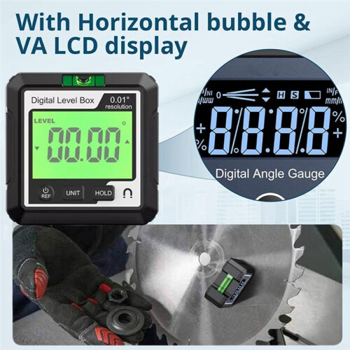 Sakerplus-Saker Magnetic Digital Inclinometer, Angle Finder Tool, Protractor Level, Multi Angle Measuring Ruler 1