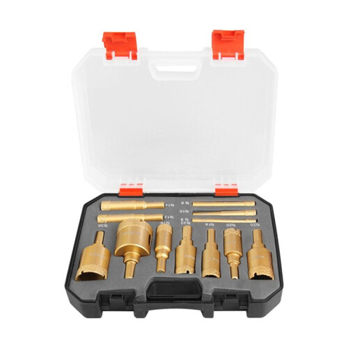 12pc Brazing Hole Opener Marble Multi-Purpose Drilling Bit Vitrified Brick Ceramic Stone Reaming Bit Set 6-35mm