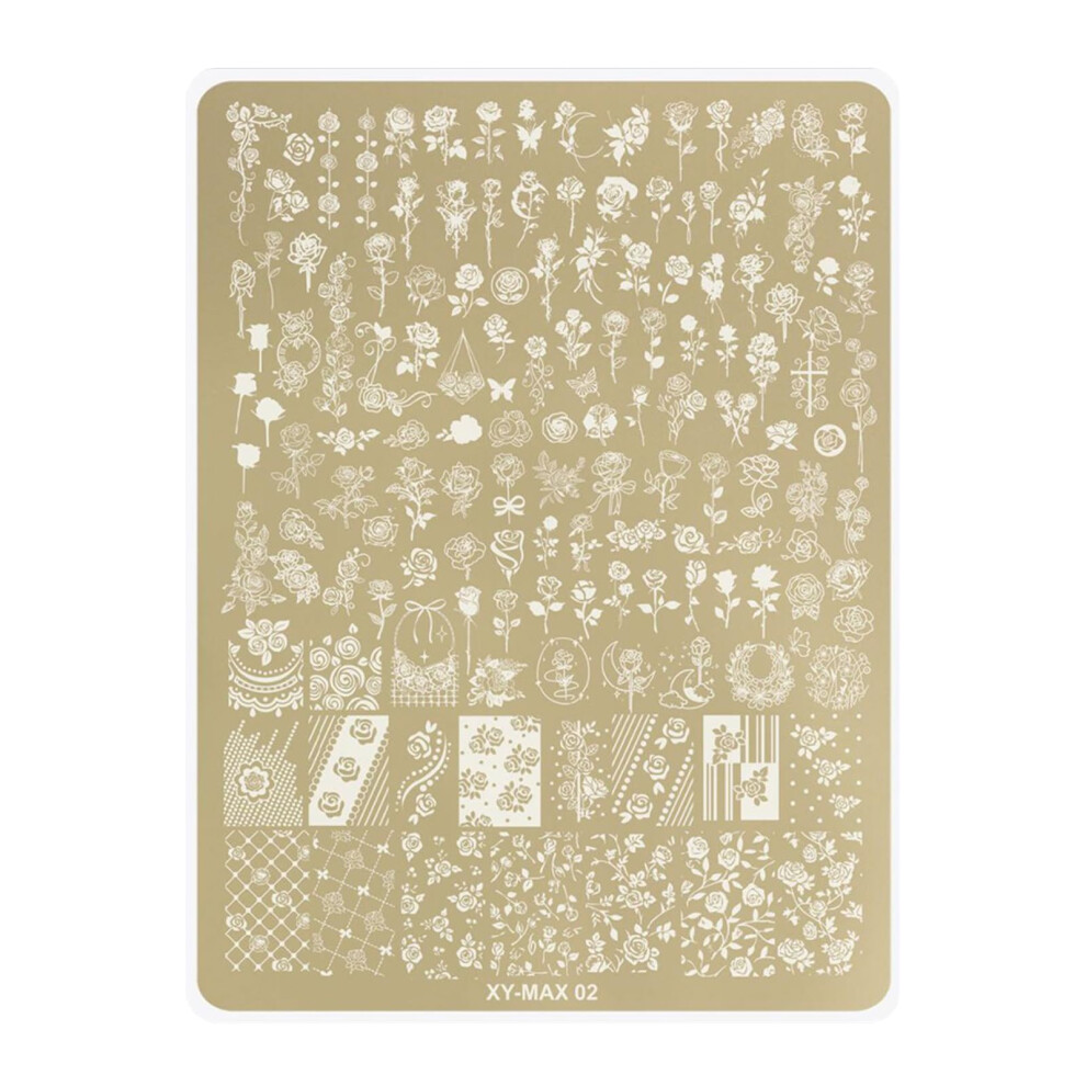 Butterfly and Floral Nail Stamping Plate with Precise Pattern Transfers, Durable Metal Nail Art Plate