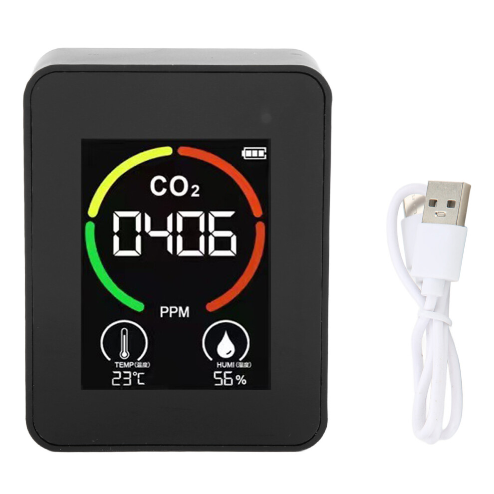 CO2 Monitor for Indoor Air Quality, Digital Air Quality Monitor with TVOC Sensor Real Time Monitor Temperature Humidity Detection, Intelligent Color