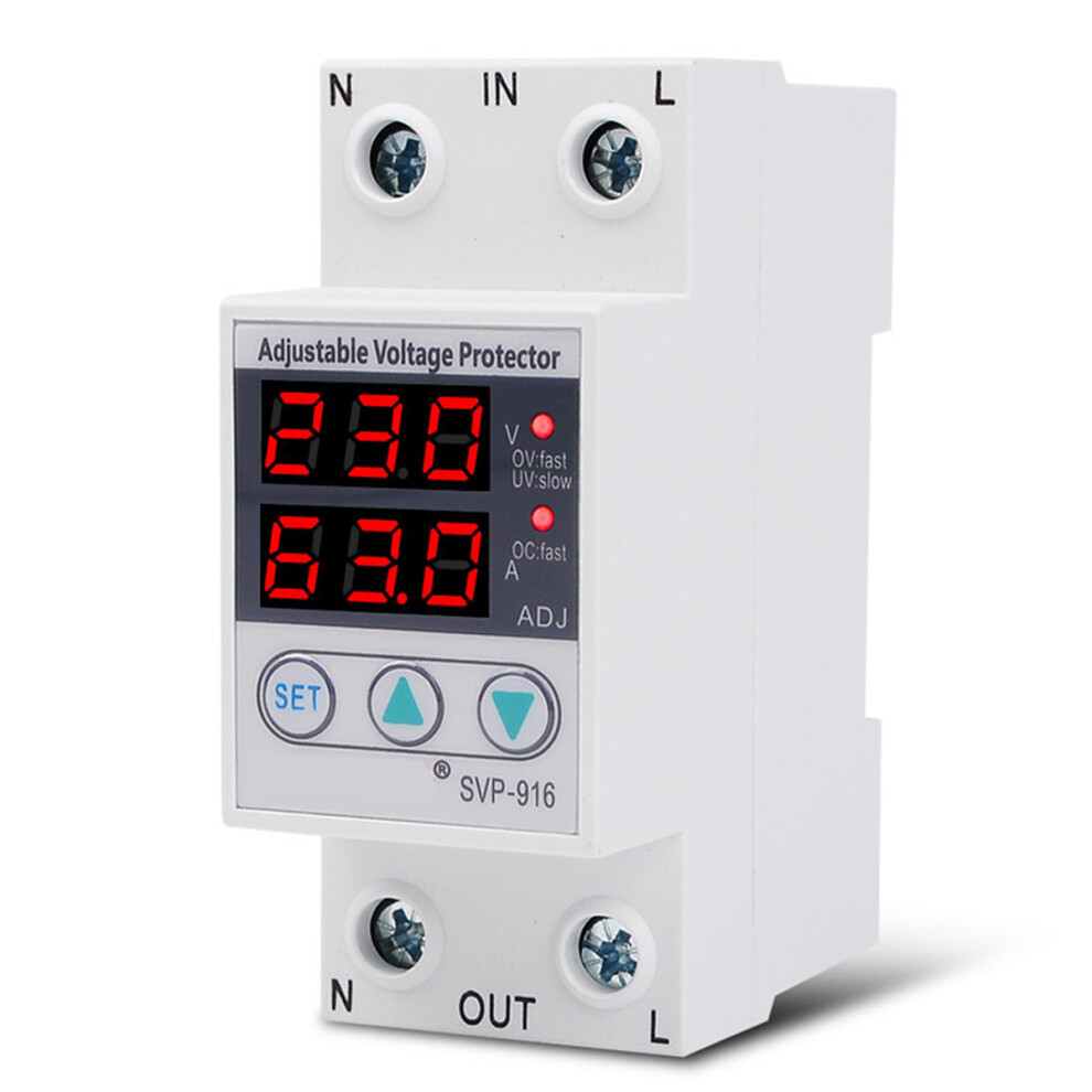Multi-Function Power Safety Device For Single Phase Networks, Adjustable Fault Recovery Delay Time Low Power Consumption With Lcd Display And 9433291537305
