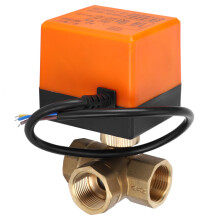 Motorbetriebenes Kugelventil für HLK-Anwendungen, Hydraulikventile mit 3-Draht-2-Steuerungssystem, Messinggehäuse, AC220V6W, eingebauter