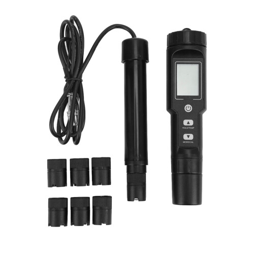 Microcomputer Processor Dissolved Oxygen Meter, Polarographic Sensor with Clear Digital Display and Auto Power Off for Aquarium Swimming Pool Pond