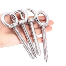 Kraftiga skruvöglor, 4-pack 304 rostfritt stål M10 självgängande öglor, lastkapacitet 300 kg skruvkrokar för hängmatteställ, gungstol,