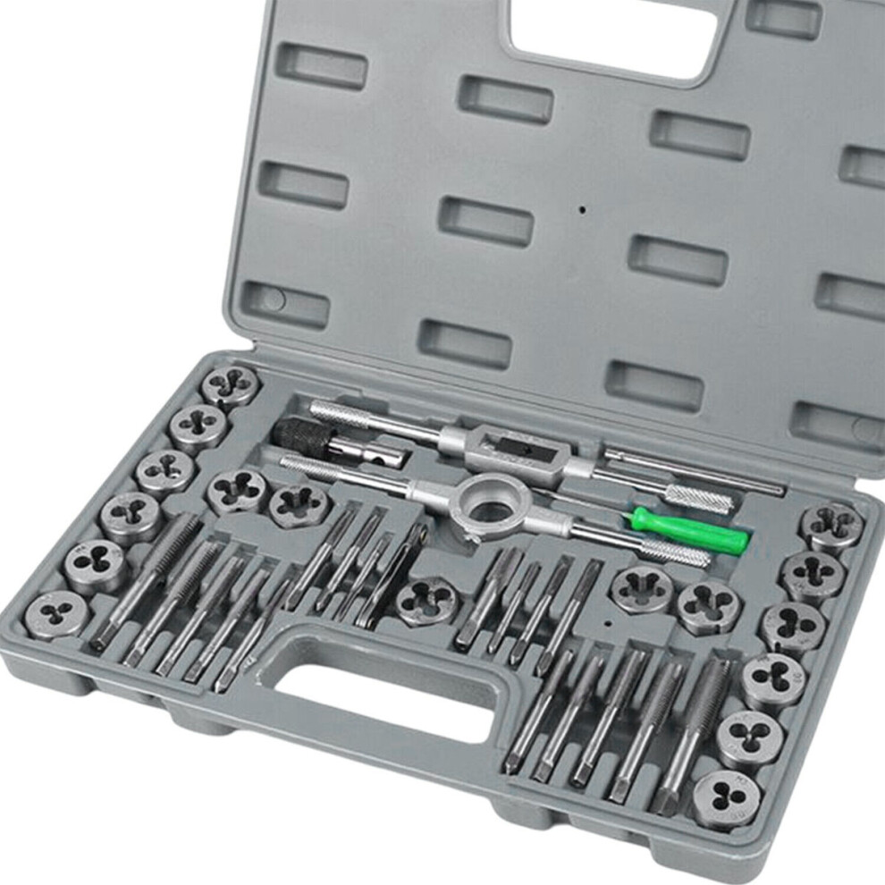 Tap And Die Set For Precision Threading, Metric And Sae Standard Rethreading Tool Kit, Cutting External And Internal Threads With Industrial Grade 9169997642592
