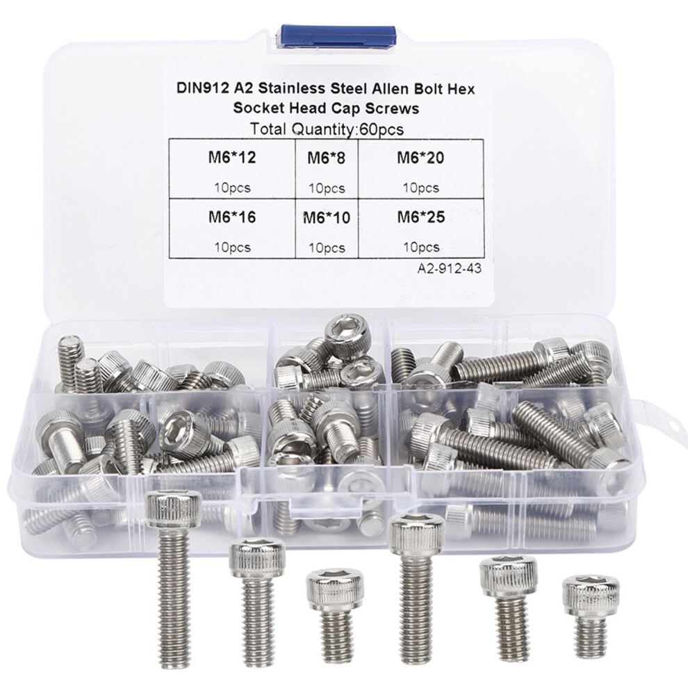 Professional Hex Socket Head Cap Bolts Assortment Kit, 304 Stainless Steel Industrial Fasteners For Home Office Appliances 9169997642196